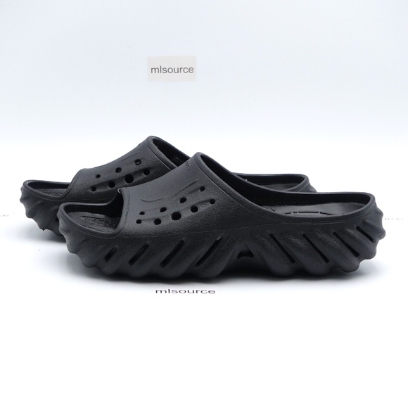 NEW Crocs Echo Slide Sandals 208170-001 Black - Picture 1 of 10
